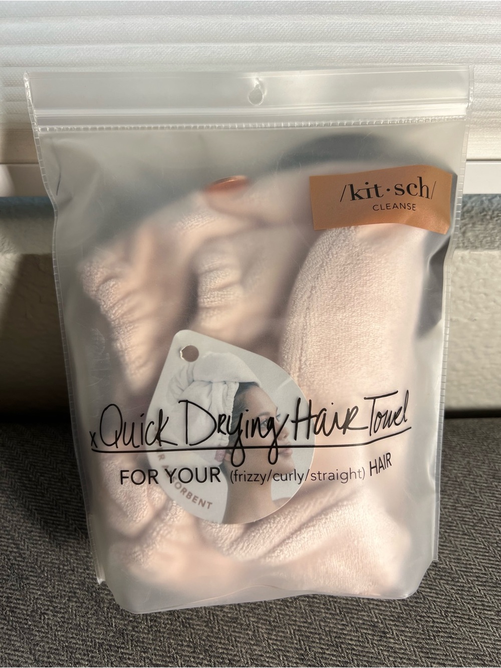 Kitsch Quick-Drying Hair Towel – Blush Pink